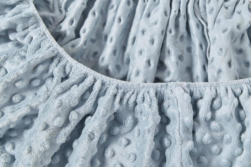 DONOMILO Changing Pad Cover Super Soft Dots Skin-Friendly Breathable Wipeable Changing Table Sheets for Baby Boy and Baby Girl (Cloud Blue) - Image 4